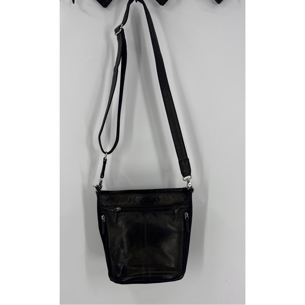 Gun Toten mamas Black/green undertone soft Leather Crossbody Bag